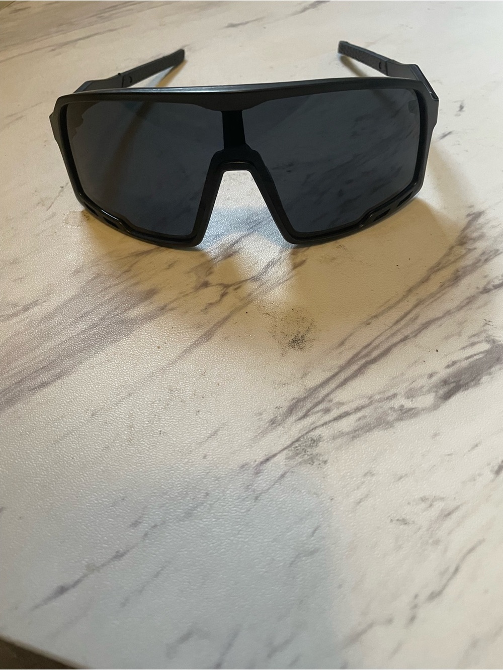 Men's Black Shield Sunglasses - Unbranded